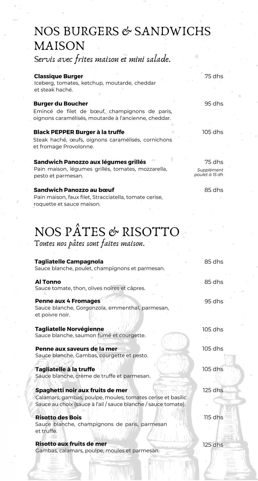 MENU Black Pepper Meknes 2024 Les meilleurs Restaurants à Meknes EAT.MA